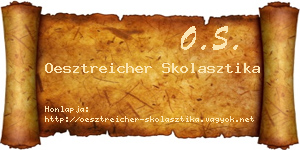 Oesztreicher Skolasztika névjegykártya